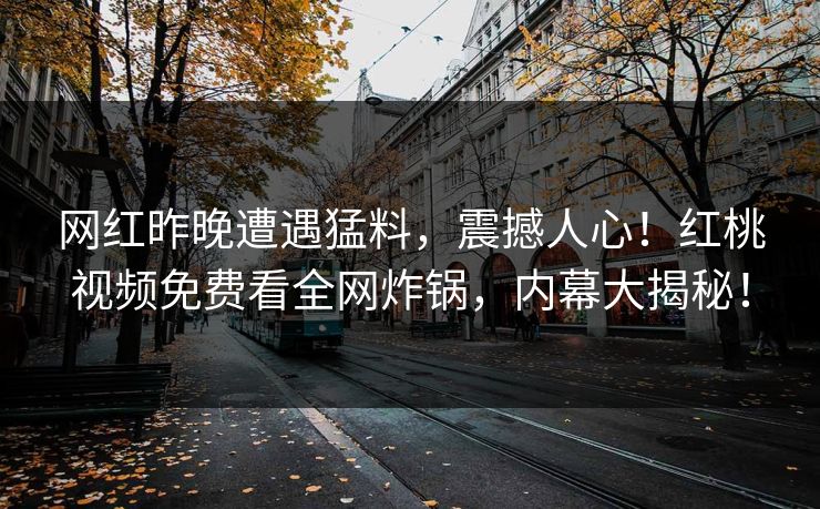 网红昨晚遭遇猛料，震撼人心！红桃视频免费看全网炸锅，内幕大揭秘！